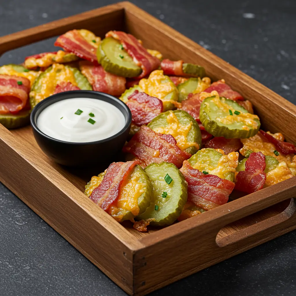 Bacon Parmesan Pickle Chips appetizer