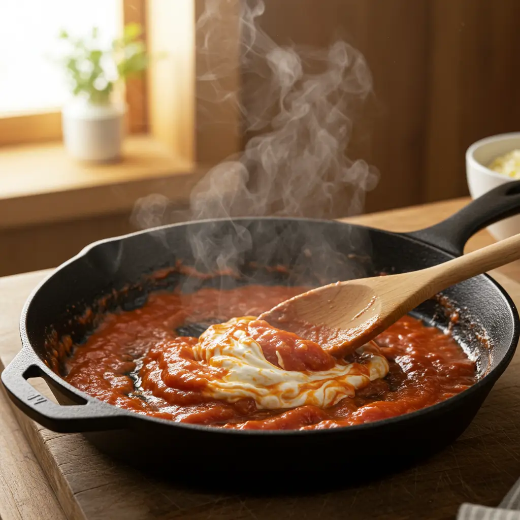 Boursin Tomato Pasta with Salmon: Creamy, Easy & Full of Flavor 6 Stirring tomato Boursin cream sauce