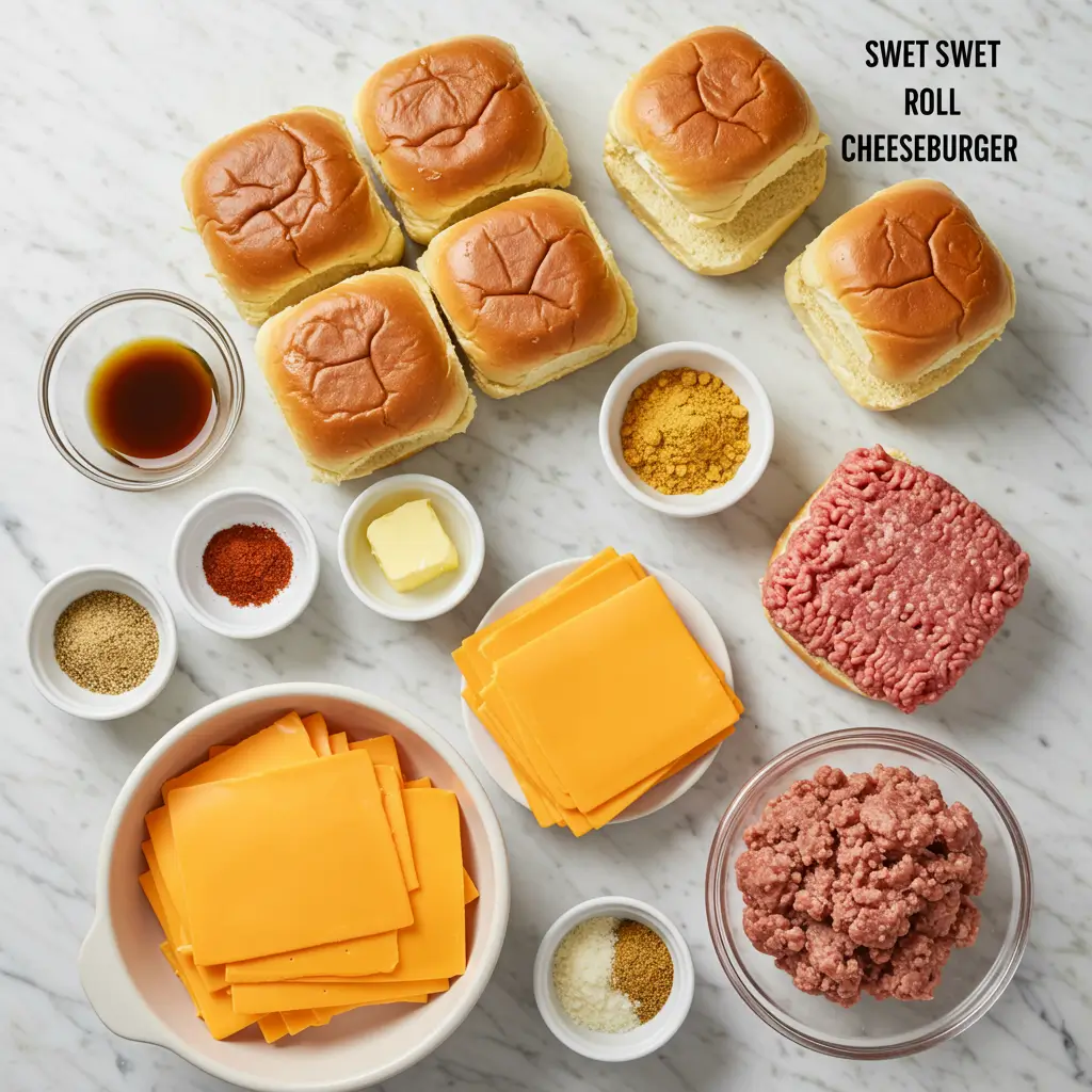 Hawaiian Roll Cheeseburger Sliders – Easy, Juicy, Crowd Favorite 5 Ingredients for Hawaiian Roll Cheeseburger Sliders