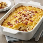 Neiman Marcus chicken casserole baked with cheddar and bacon
