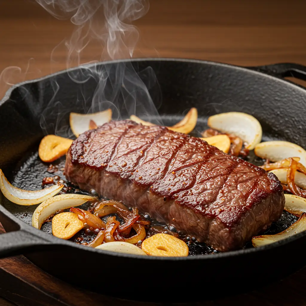 Ground Wagyu Beef Recipes You’ll Want to Cook Again 6 Ground Wagyu beef cooking in skillet