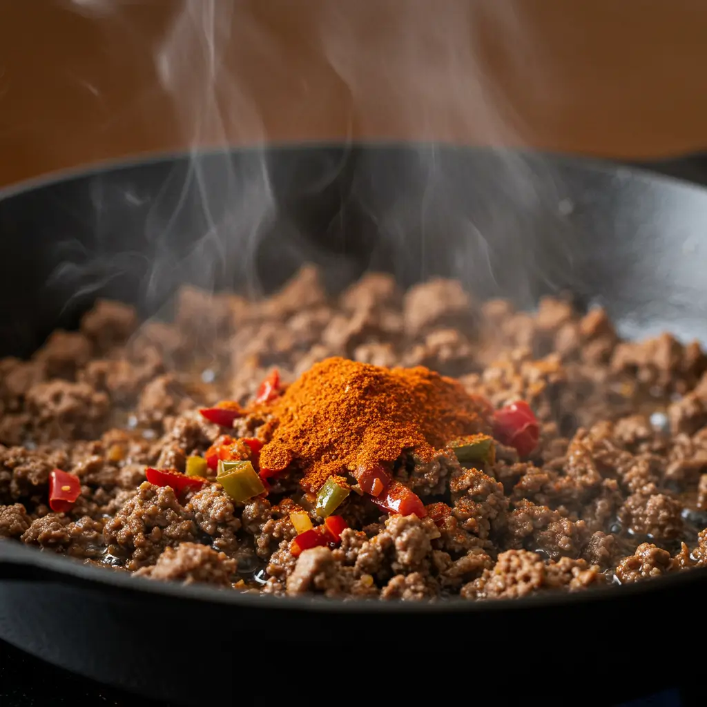Recipe Cajun Dirty Rice with Ground Beef – Authentic Louisiana Flavor 6 Cooking ground beef for Recipe Cajun dirty rice