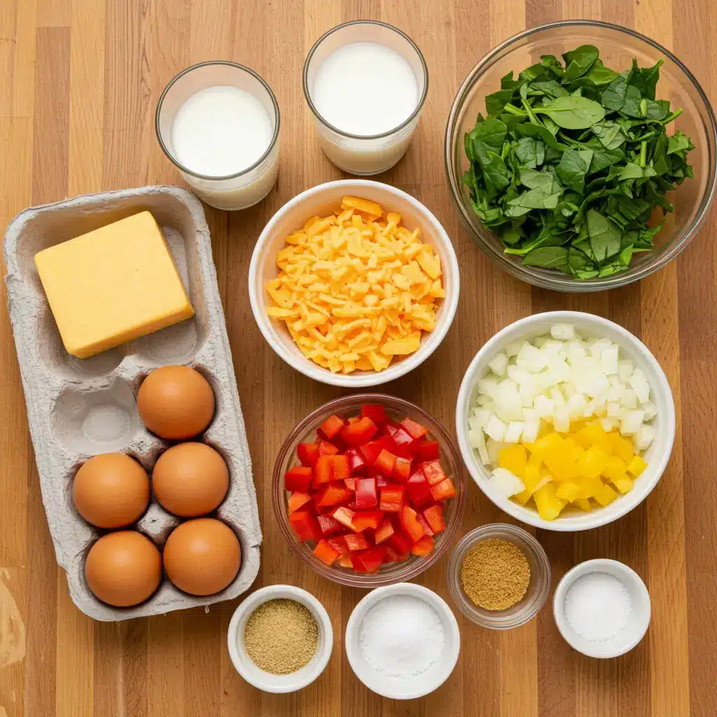 Crockpot Scrambled Eggs: The Best Slow Cooker Breakfast Recipe Ever 5 Crockpot scrambled eggs ingredients ready to cook