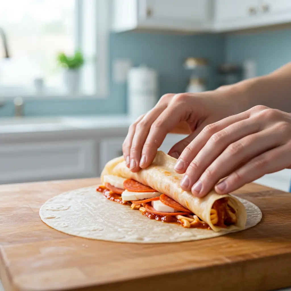 Pepperoni Pizza Egg Rolls: Crispy, Cheesy Favorite 7 Rolling pepperoni pizza egg rolls