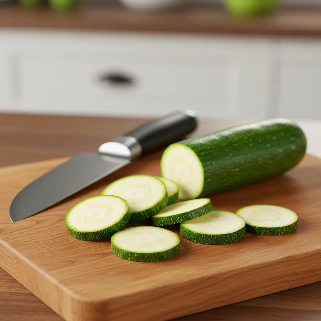 Unstuffed Zucchini Casserole Recipe – Easy, Healthy & Cheesy Dinner 9 Fresh zucchini sliced into even rounds for zucchini casserole