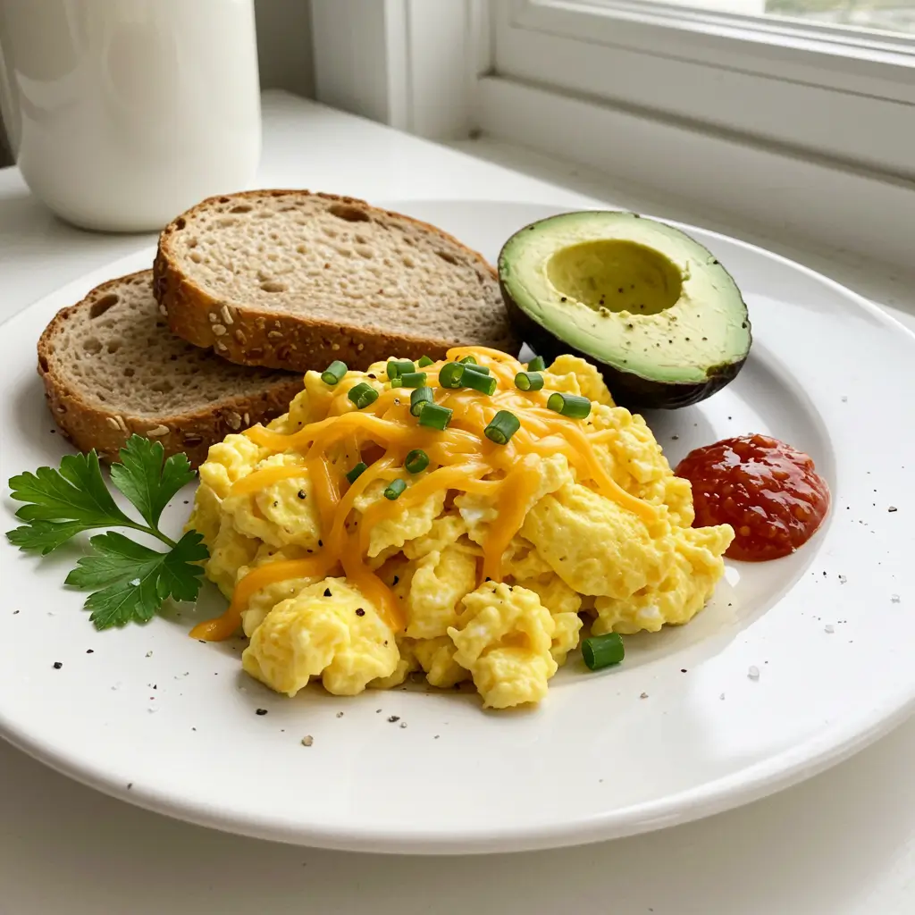 Loaded Scrambled Eggs That Wake Up Your Mornings Fast 9 Served loaded scrambled eggs with toast