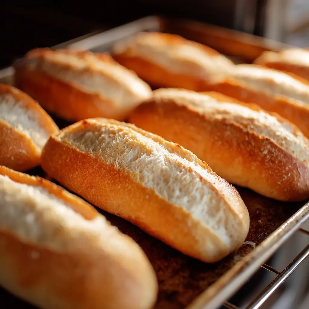 Toasting sub rolls for grinder salad sandwich