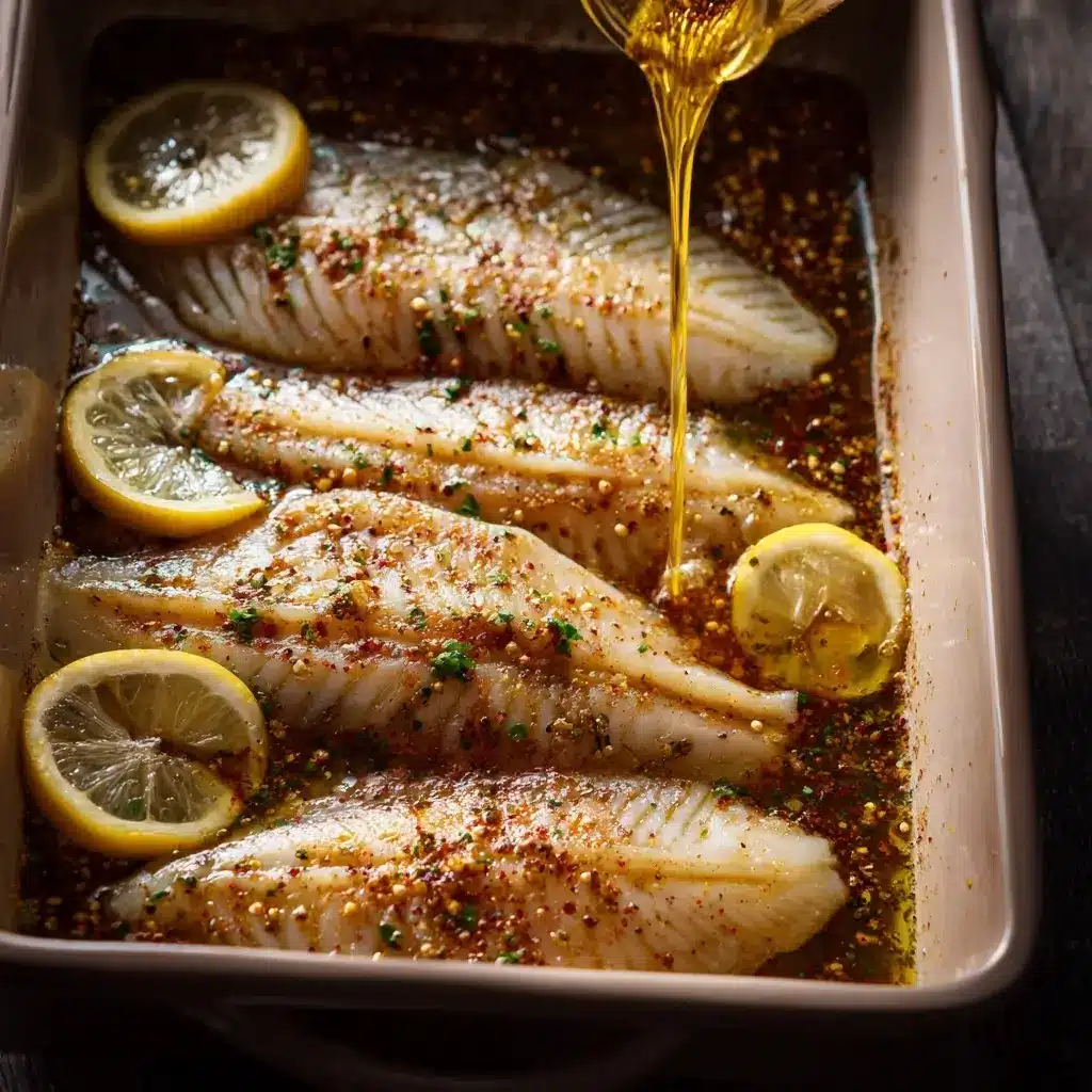 tilapia lemon garlic baking prep