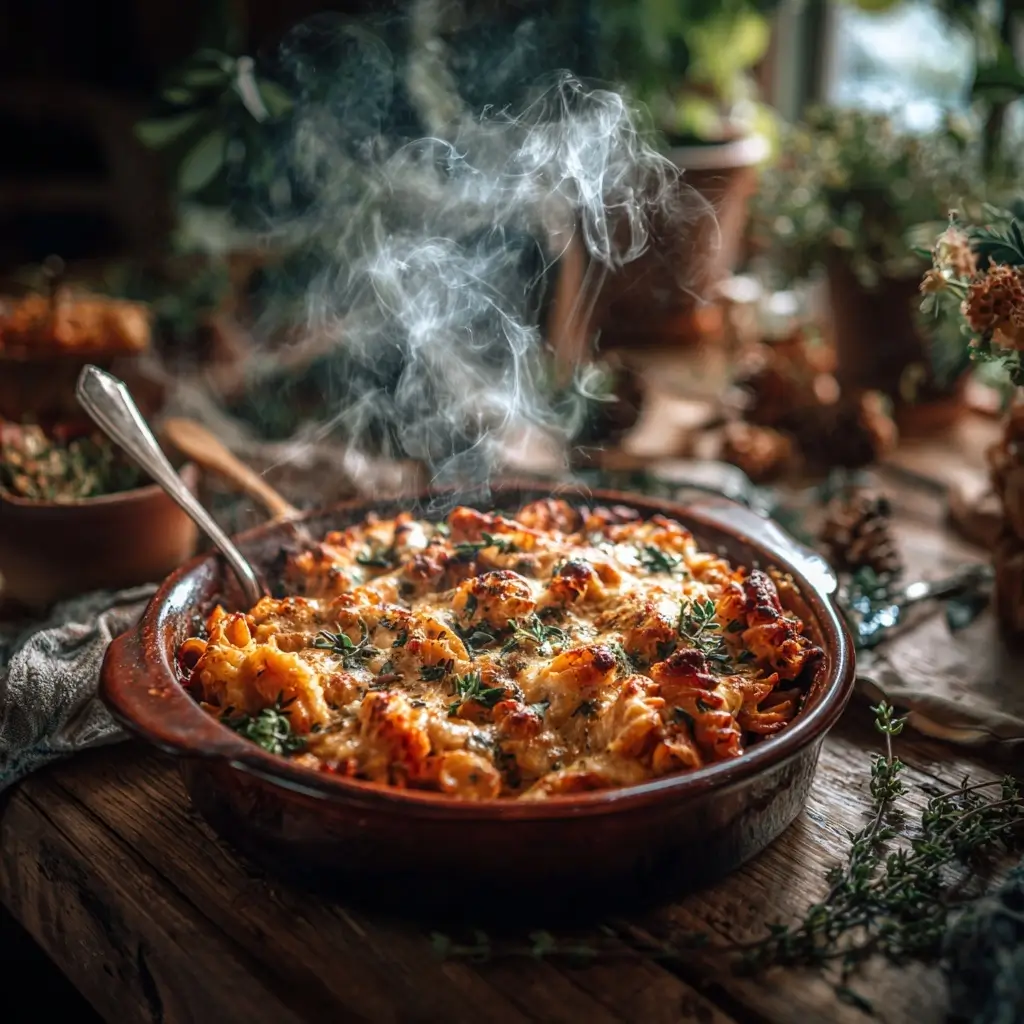 pumpkin baked feta pasta with chicken