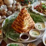 Puff Pastry Christmas Tree: A Stunning Holiday Appetizer Everyone Will Love 8 Serving puff pastry tree on platter
