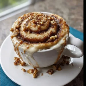 Cottage cheese cinnamon roll mug cake made in the microwave