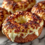 Baked cottage cheese protein donuts made with simple ingredients and naturally high in protein