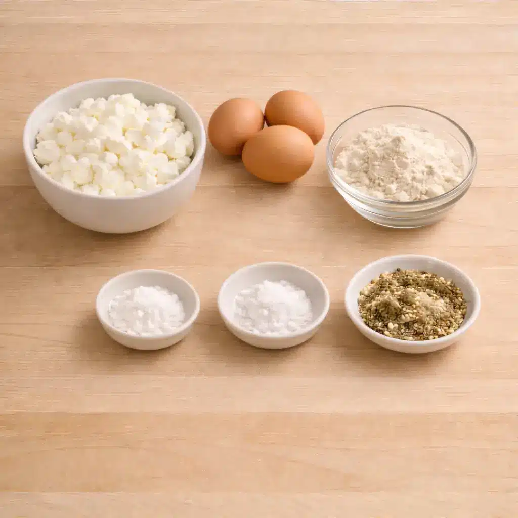 Fluffy Cottage Cheese Bread (Low Carb & High Protein) 3 fluffy cottage cheese bread ingredients