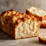 Fluffy Cottage Cheese Bread (Low Carb & High Protein) 4 Fluffy cottage cheese bread sliced on a wooden board, low carb high protein bread with a soft airy texture