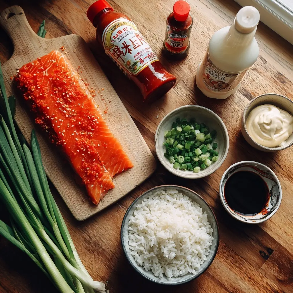 Spicy Salmon Crispy Rice Recipe – Bold, Crunchy, and Packed with Flavor 5 Ingredients for spicy salmon crispy rice