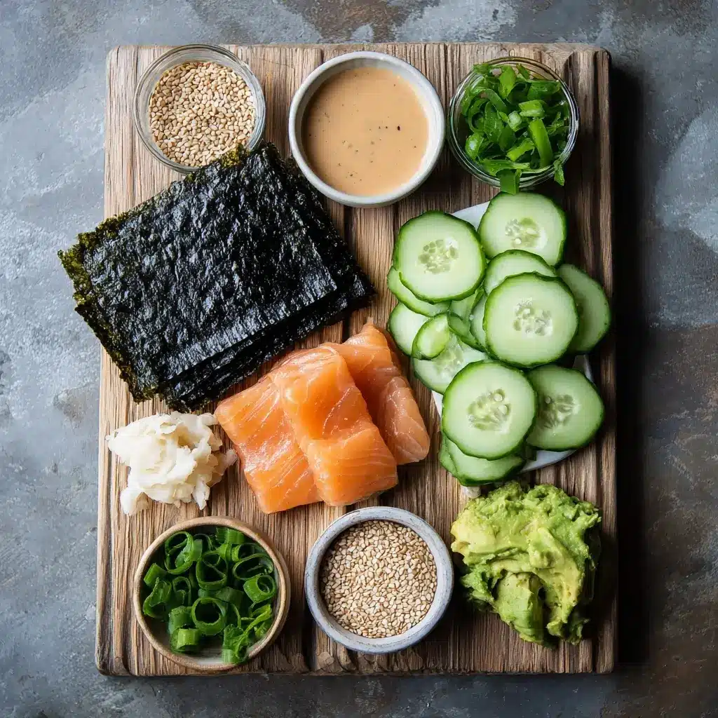 Salmon Nori Bites: Bold, Easy, and Delicious Japanese-Inspired Snacks 5 Ingredients for making salmon nori bites