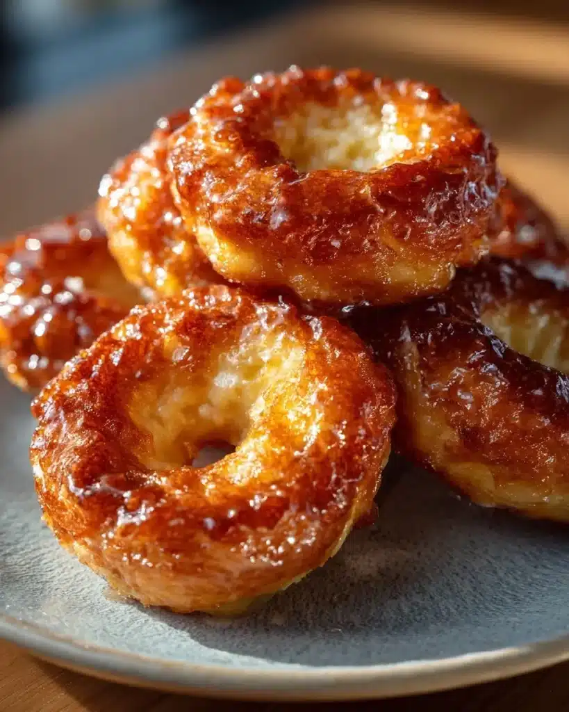 Soft baked cottage cheese donuts coated in cinnamon sugar on a cooling rack