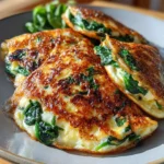 Spinach cottage cheese flagels sliced and toasted on a wooden board