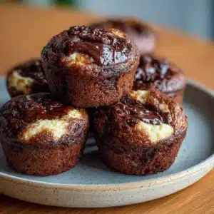 Fudgy cottage cheese brownie batter bites fresh from air fryer with melted chocolate centers