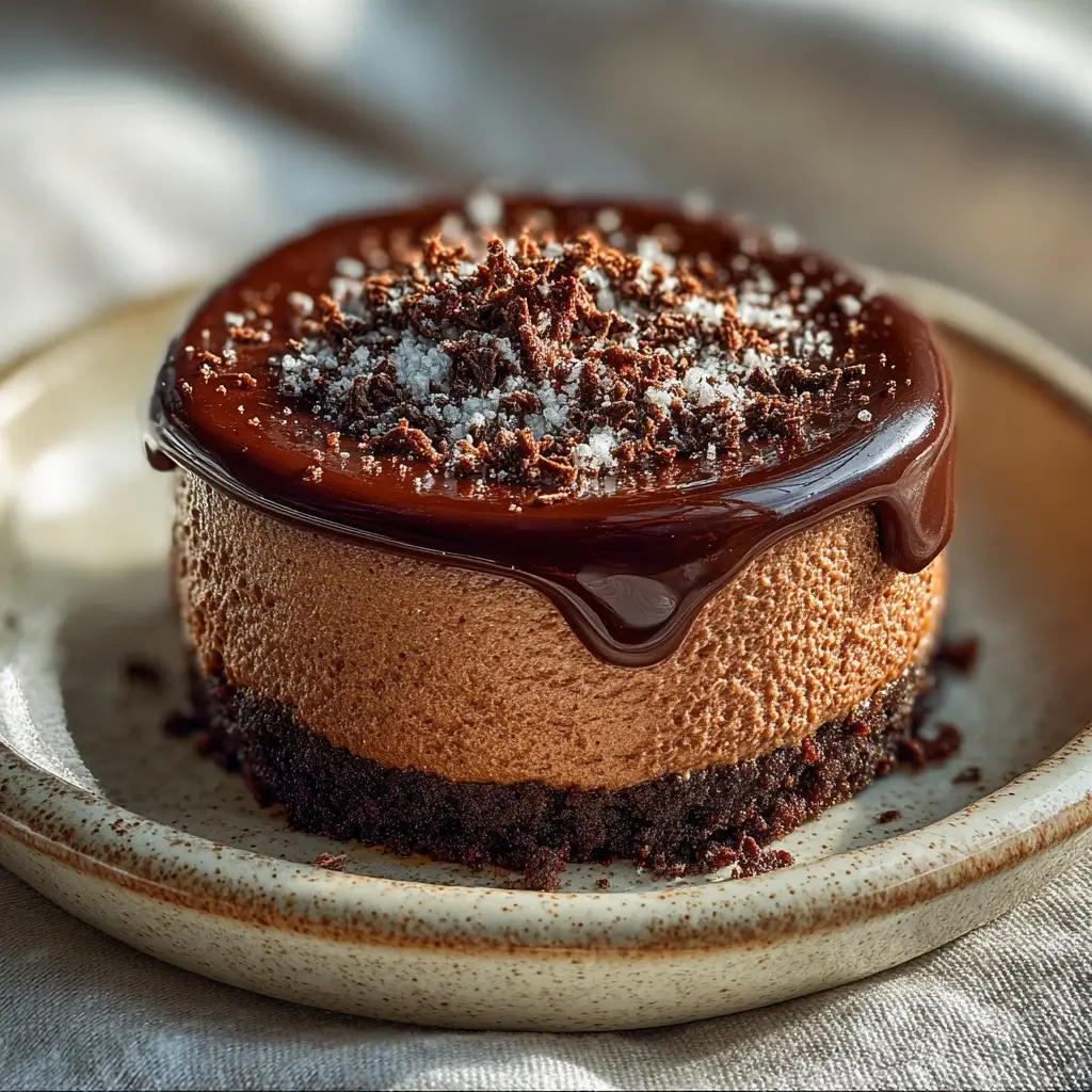 Creamy cottage cheese chocolate mousse topped with whipped cream and chocolate shavings