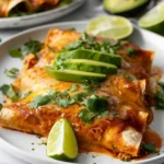 Serving cottage cheese chicken enchiladas