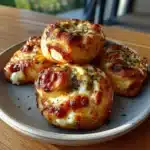Stuffed Cottage Cheese Pizza Rolls Explosion 2 Golden stuffed cottage cheese pizza rolls broken open with melty mozzarella cheese explosion