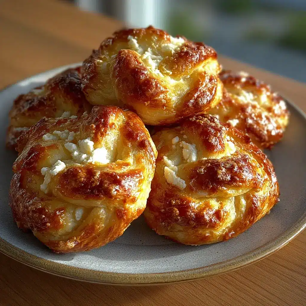 Golden 2-ingredient cottage cheese bagel knots baked until shiny and served warm