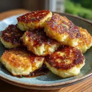 Golden 2-ingredient cottage cheese maple pancake bites served on a plate