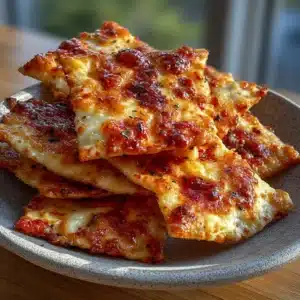 Crispy smoked paprika cottage cheese cracker chips on a plate