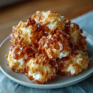 Crispy cottage cheese cereal bowl clusters served with milk in a rustic bowl