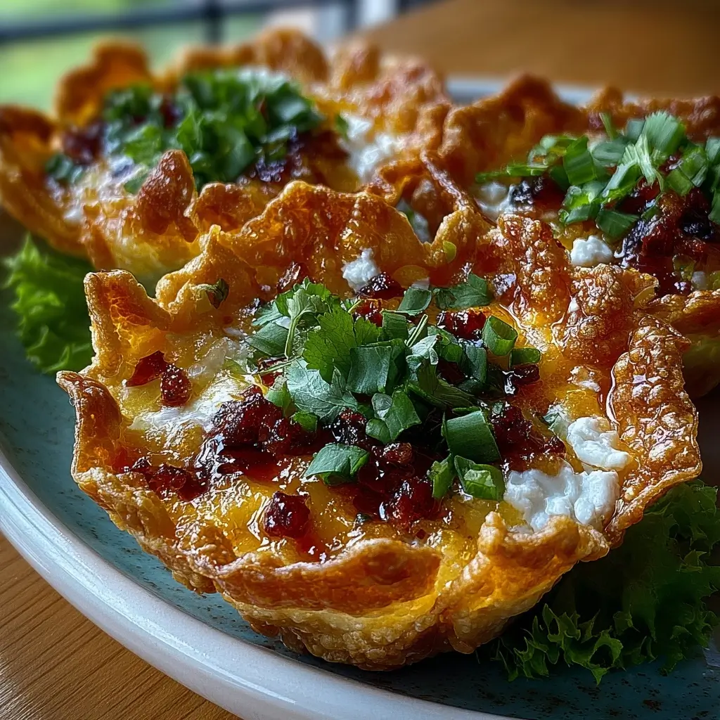 Crispy cottage cheese taco shell bowls filled with fresh taco toppings