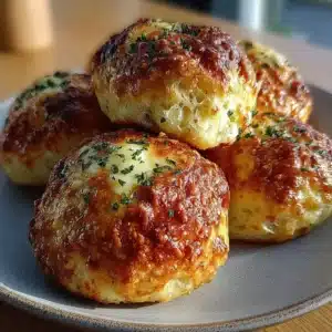 Fluffy cottage cheese dinner rolls brushed with garlic butter