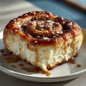 Flourless cottage cheese cast iron cinnamon roll bake with cinnamon swirl and glaze