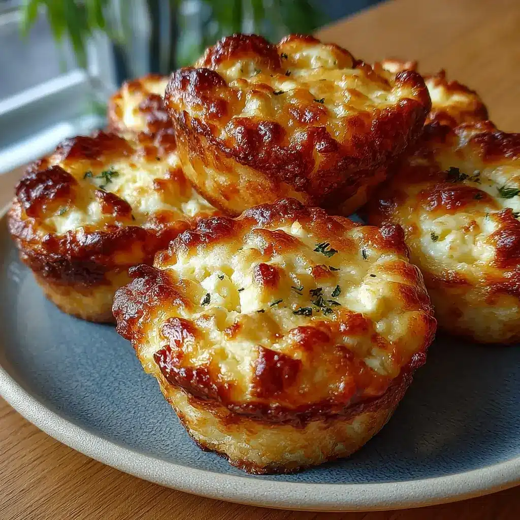Golden 2-ingredient cottage cheese four-cheese muffin tin bites with crispy edges