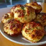 2-Ingredient Cottage Cheese Garlic Knot Pull-Apart Bread Balls 2 Golden cottage cheese garlic knot pull-apart bread balls brushed with garlic butter