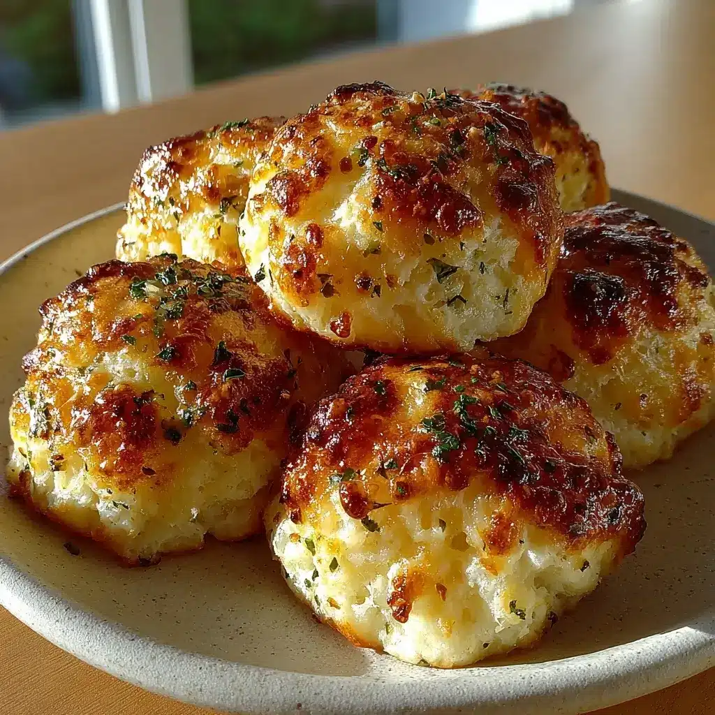 Golden 2-ingredient cottage cheese garlic knot pull-apart bread balls brushed with garlic butter