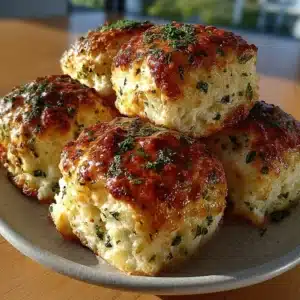 Golden 2-ingredient cottage cheese ranch herb dinner rolls on a baking tray
