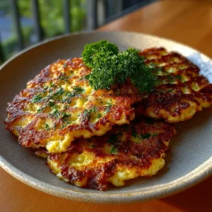 Crispy 2-ingredient cottage cheese zero-potato waffle hash brown on a plate
