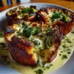 Golden cottage cheese broccoli cheddar soup cups with melted cheese lava pull