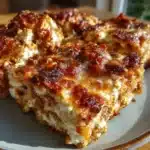 Crispy cottage cheese lasagna tiles with marinara, melted mozzarella, and golden parmesan edges