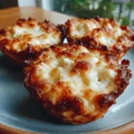Golden cottage cheese lasagna muffin cups with marinara and melted mozzarella