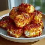 Cottage cheese tater tot nugget bites with crispy golden edges and cheesy center
