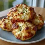 Golden cottage cheese garlic knot bites brushed with garlic butter and topped with Parmesan