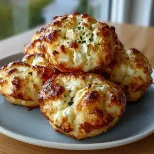Golden cottage cheese garlic knot bites brushed with garlic butter and topped with Parmesan