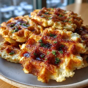 Cottage Cheese Hash Brown Waffle Dippers