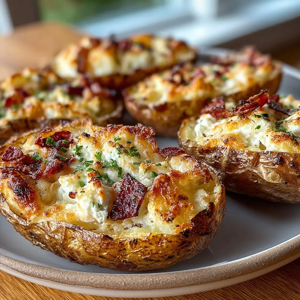 Cottage Cheese Loaded Potato Skins – No Potato Crisp Split