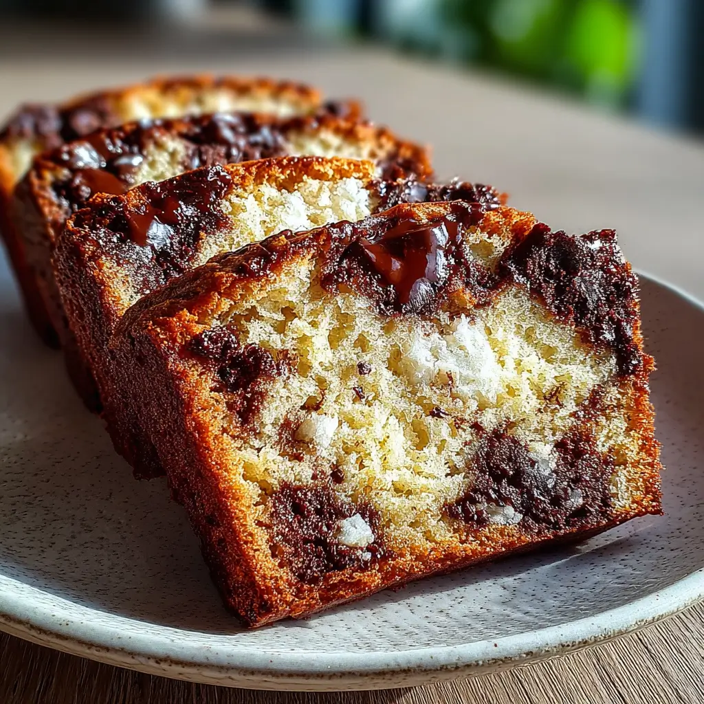 Cottage Cheese Chocolate Chip Banana Bread Slices — Zero-Flour Steam Tear