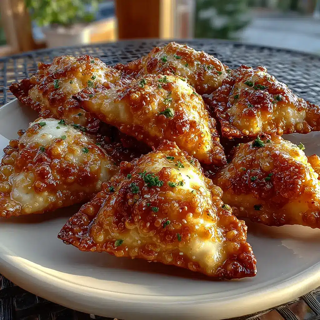 Golden Cottage Cheese Crab Rangoon Poppers split open with creamy crab and cheese filling