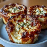 Golden cottage cheese French onion soup cups with melted cheese and caramelized onions