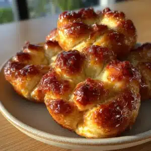 Golden cottage cheese maple monkey bread twists with glossy cinnamon maple glaze and soft melted centers